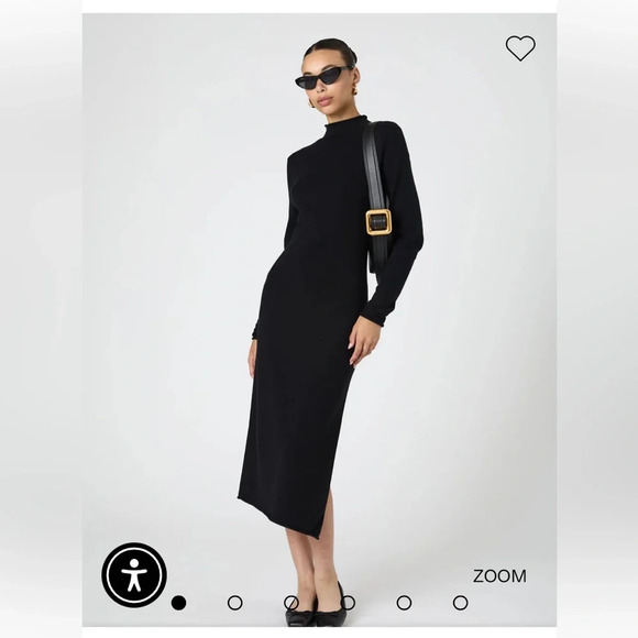 French  Connection Midi Navy Blue Sweater Dress Cowl Neck Size Medium. - Picture 1 of 12